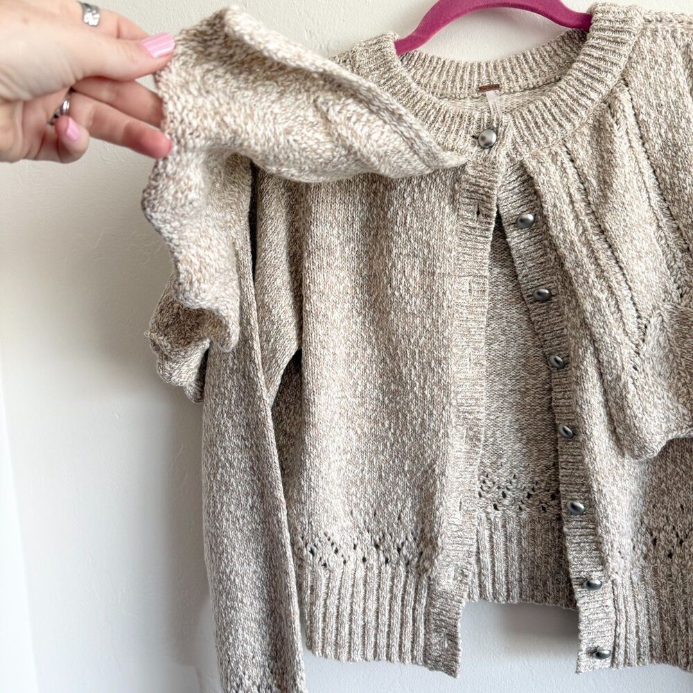 NWT Free People Bali Cape May Sweater in Natural Combo Size Small - Picture 5 of 10
